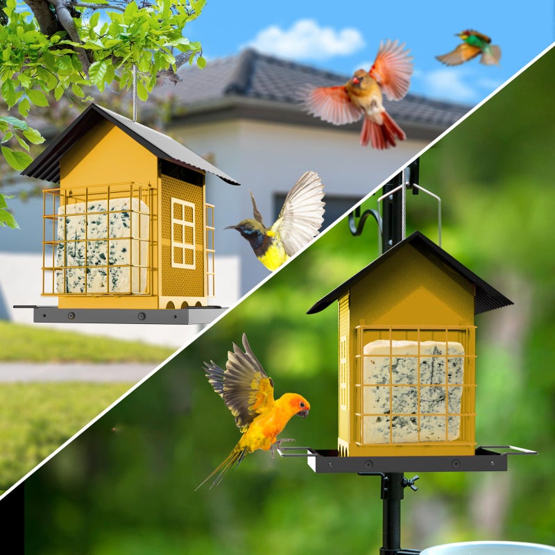 FlowaFoli Bird Feeders for Outdoors Hanging  Metal Bird Feeder with Double Suet Cage Cake  Large Capacity  Birdfeeders Sturdy & Weatherproof  Easy to Clean & Refill  Great for Attracting Wild Birds - Image 5